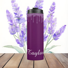 Garrafa Térmica Coleta de Perfeição de Ameixa - Nome Tumbler Térmi