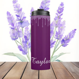 Garrafa Térmica Coleta de Perfeição de Ameixa - Nome Tumbler Térmi