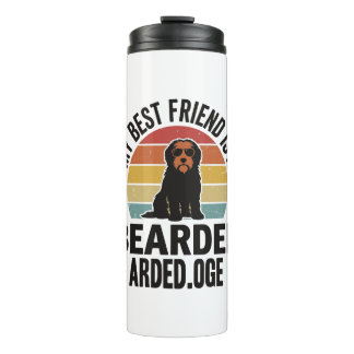 Garrafa Térmica Colie Barbudo Design de Amante de Cão Pôr do Sol V