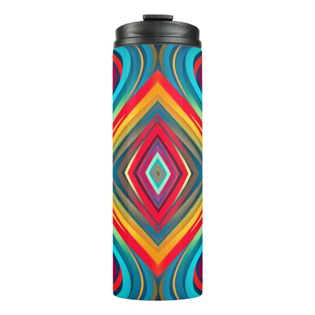 Garrafa Térmica Color Wave Fusion – Modern Abstract Swirl Art (Frente)