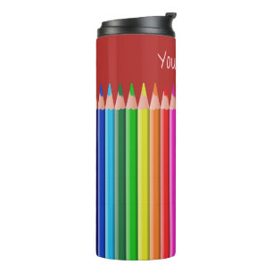Garrafa Térmica Coloração de lápis nome personalizado Tumbler térm