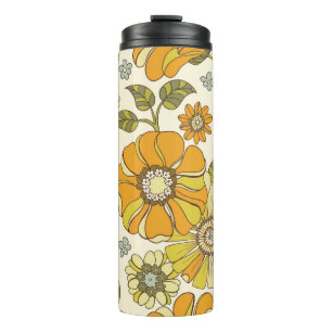 Garrafa Térmica Colorful Large Scale Hand-Drawn Floral vintage Sea