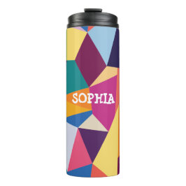 Garrafa Térmica Colorida Abstrato Tumbler com nome