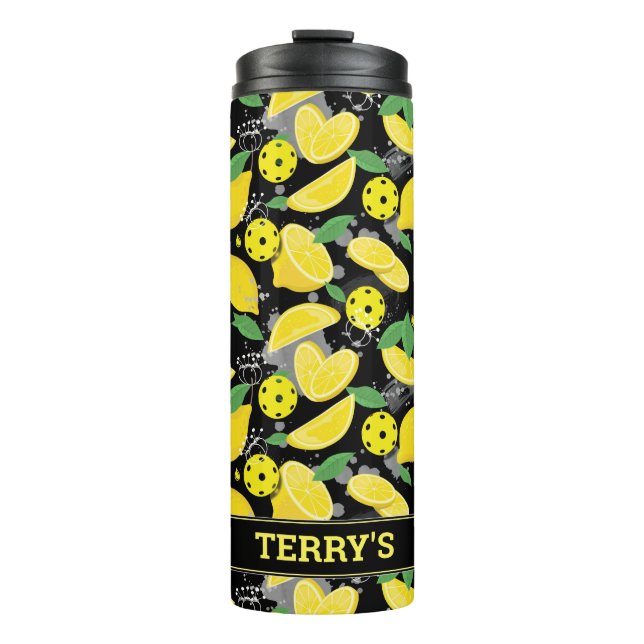 Garrafa Térmica 🍋 com nome 🍋 piclebo de limão Tumbler térmico (Frente)
