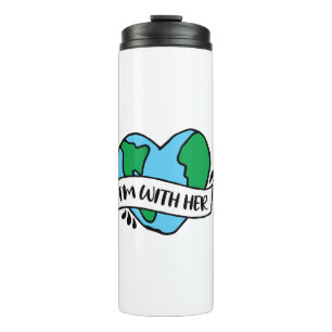 Garrafa Térmica Com Seu Ícone Ecológico Feliz Da Terra Ecof