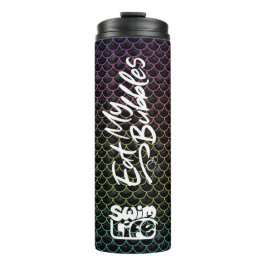 Garrafa Térmica "Coma as minhas bolhas" Black/Rainbow dimensiona a