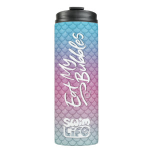 Garrafa Térmica "Coma as minhas bolhas" Teal/Rosa/Espuma dimension