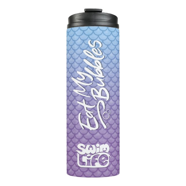 Garrafa Térmica "Coma minhas bolhas" Azul/Roxo dimensiona a vida N (Frente)