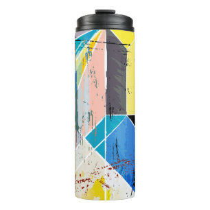 Garrafa Térmica composição de fundo abstrato, com traços, spl