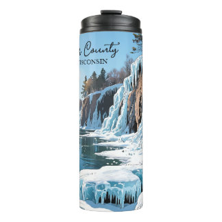 Garrafa Térmica Condado de Door Wisconsin Winter Bluffs