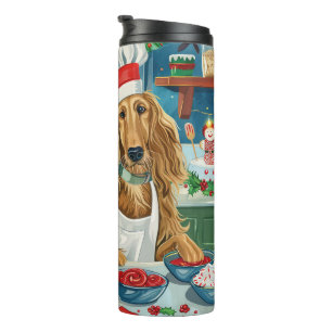 Garrafa Térmica Confeitaria de Férias do Afghan Hound: Natal Festi