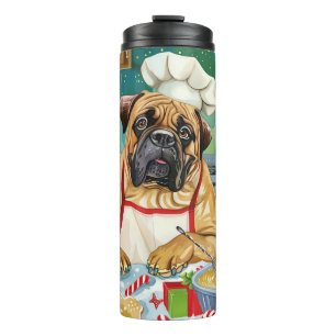 Garrafa Térmica Confeitaria de Férias do Bullmastiff: Natal Festiv