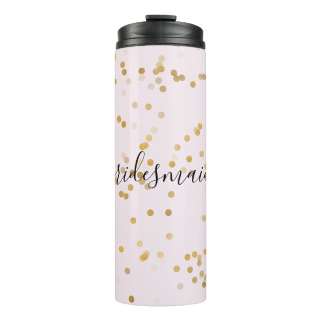 Garrafa Térmica Confete Personalizado Dourado Glam (Frente)