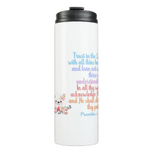 Garrafa Térmica Confie no Versículo Bíblico do Senhor