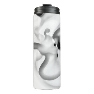 Garrafa Térmica Congelado: Cinza Abstrato, branco e preto