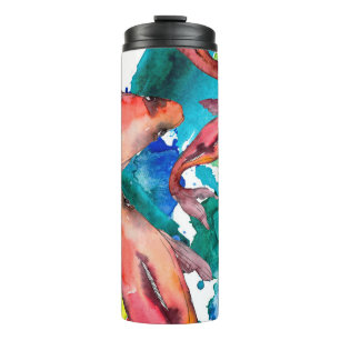 Garrafa Térmica Conjunto de peixes aquáticos. Mar vermelho e peixe