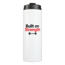 Garrafa Térmica Construído na Força - Camiseta Gym & Hustle Streng