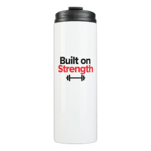 Garrafa Térmica Construído na Força - Camiseta Gym & Hustle Streng