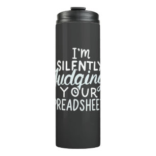 Garrafa Térmica Contabilista Avaliando Suas Planilhas