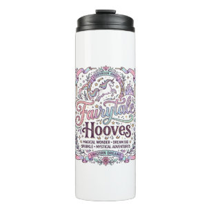 Garrafa Térmica Conto de Fadas Unicórnio Cascos Design de Merch Or