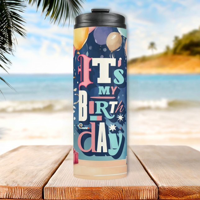 Garrafa Térmica Convite de aniversário (Criador carregado)