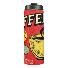 Garrafa Térmica Cool rustic vintage coffee mug Red background