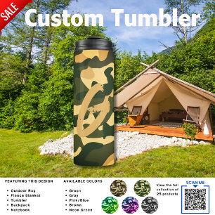 Garrafa Térmica Copo de Camping ADICIONE INICIAL Camuflagem Cria