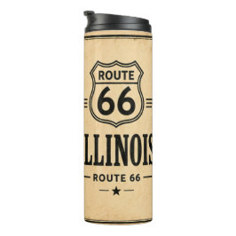 Garrafa Térmica Copo de Viagem da Rota 66 Vintage de Illinois