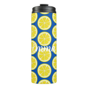 Garrafa Térmica Copo Personalizado Colorido Fruta Limão