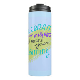 Garrafa Térmica Copo Térmico Azul com Citação Motivacional
