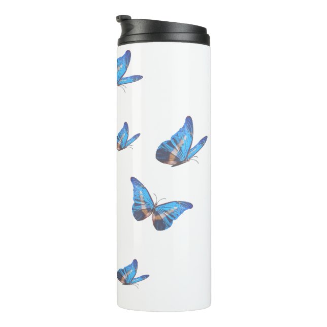 Garrafa Térmica Copo Térmico Borboleta Azul (Rotação à direita)