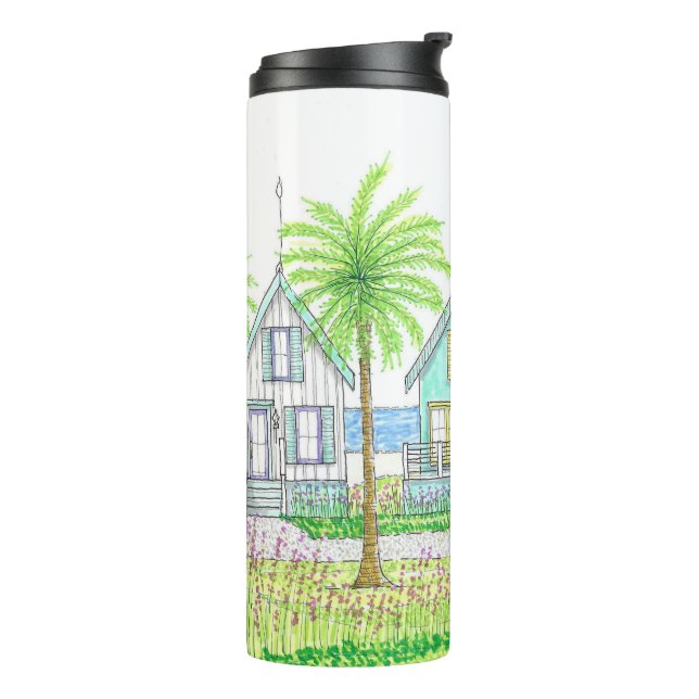 Garrafa Térmica Copo Térmico Cabana de Praia Tropical (Giro à esquerda)