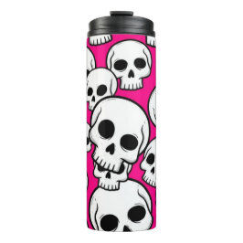 Garrafa Térmica Copo Térmico com Estampa de Caveira Rosa