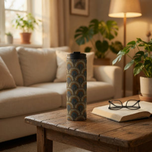 Garrafa Térmica Copo Térmico com Padrão de Arco Retro Boho