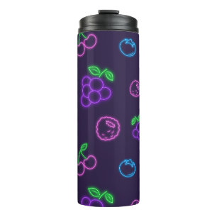 Garrafa Térmica Copo Térmico com Padrão de Frutas Neon