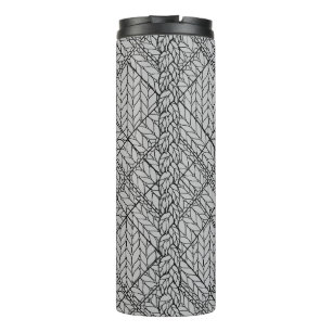 Garrafa Térmica Copo Térmico de Tricô Argila Cinza