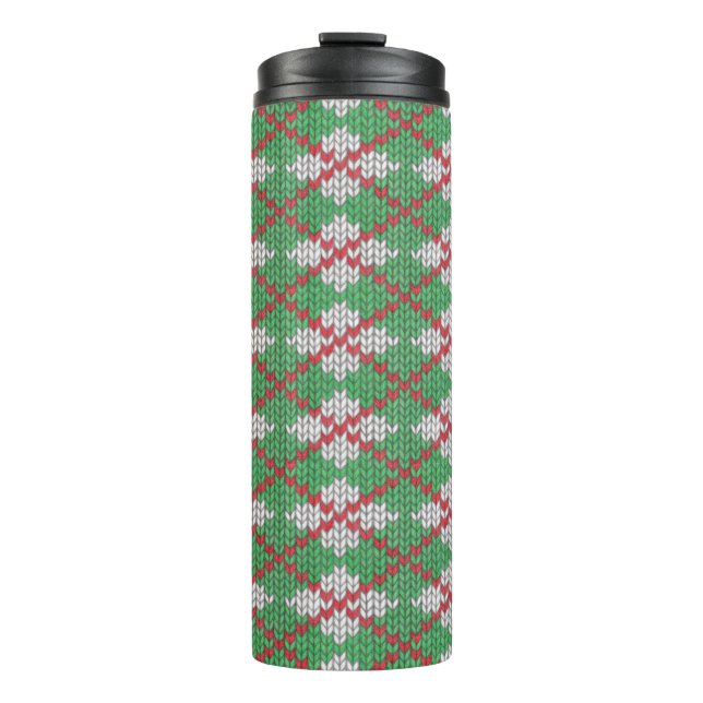 Garrafa Térmica Copo Térmico de Tricô XMAS ARGYLE (Frente)