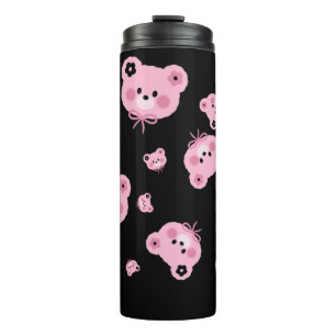 Garrafa Térmica Copo Térmico de Urso de Pelúcia Rosa Fofa