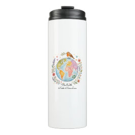 Garrafa Térmica Copo Térmico Dia da Terra em Aquarela Fofa - Eco