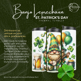 Garrafa Térmica Copo Térmico Dia de São Patrício com Leprechaun e