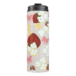 Garrafa Térmica Copo Térmico Flor de Morango Silvestre