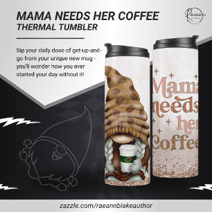 Garrafa Térmica Copo Térmico Gnome da Mamãe Precisa de Seu Café