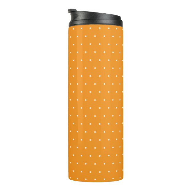 Garrafa Térmica Copo Térmico Laranja Chic com Padrão de Pontos Bra (Rotação à direita)