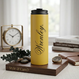 Garrafa Térmica Copo Térmico M Ouro com Nome Personalizado