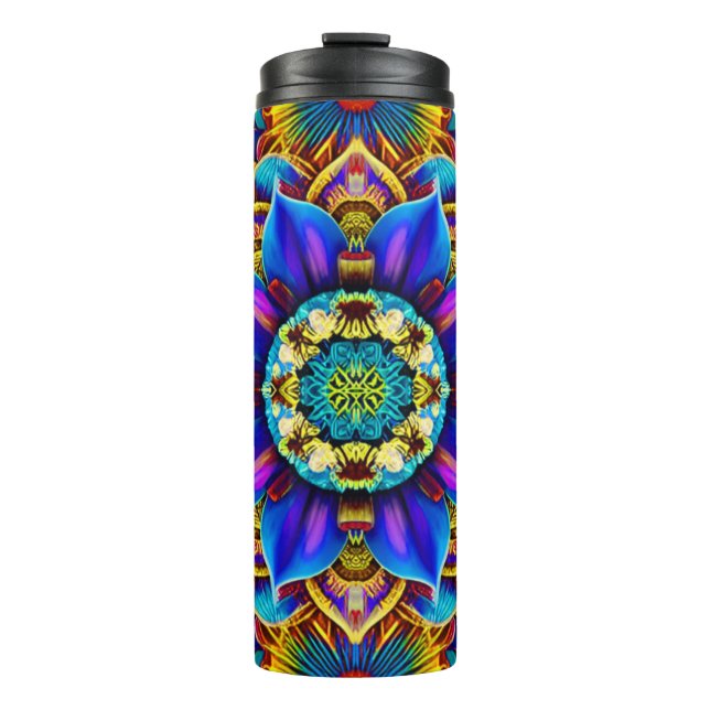 Garrafa Térmica Copo Térmico Mandala Azul (Frente)