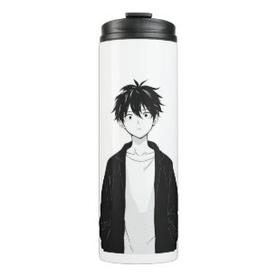 Garrafa Térmica Copo Térmico Menino Anime Minimalista
