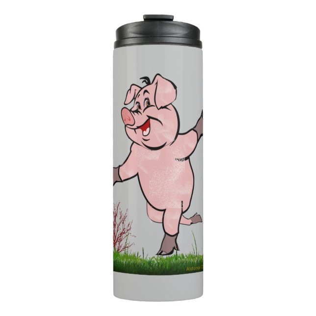 Garrafa Térmica Copo Térmico Porco Feliz (Frente)