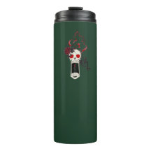 Copo Térmico Rosa Candle Skull Gótico Berrante