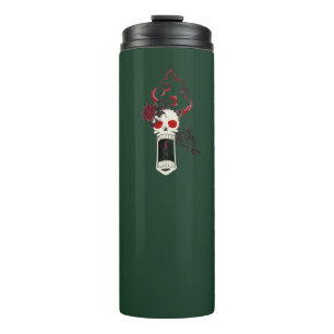 Garrafa Térmica Copo Térmico Rosa Candle Skull Gótico Berrante