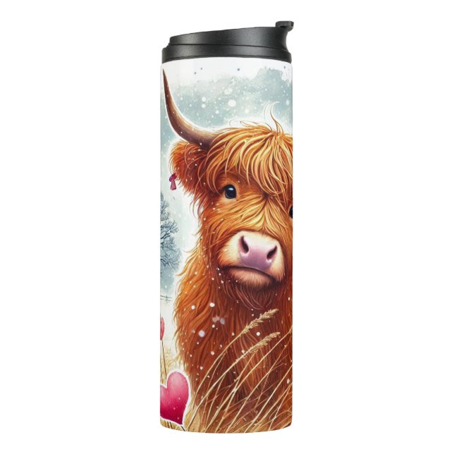 Garrafa Térmica Copo Térmico Vaca das Terras Altas Desgrenhada do  (Giro à esquerda)
